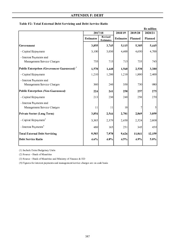 Appendix F: Debt