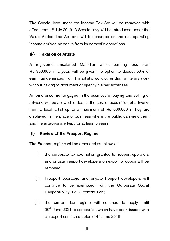 Budget Speech 2018-2019