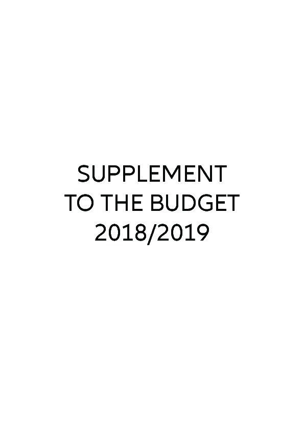 Supplement to the Budget 2018-2019