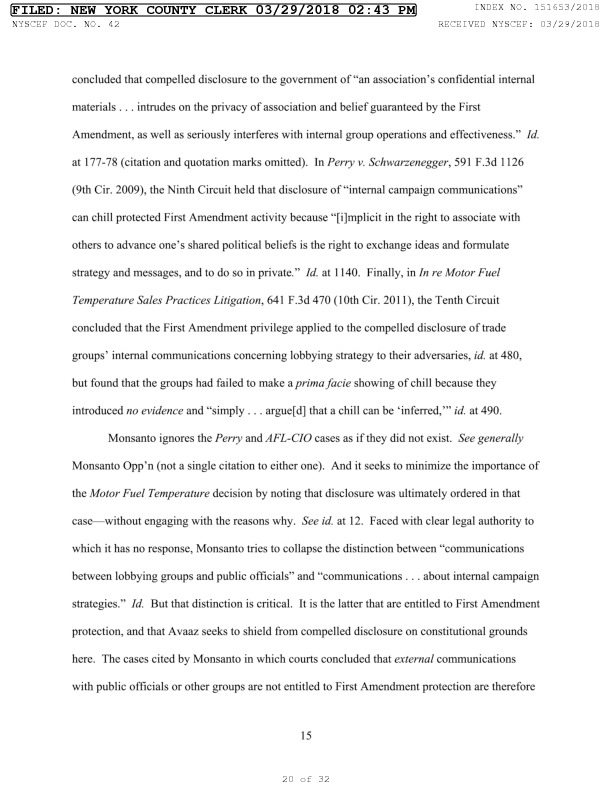 Avaaz Foundation VS Monsanto