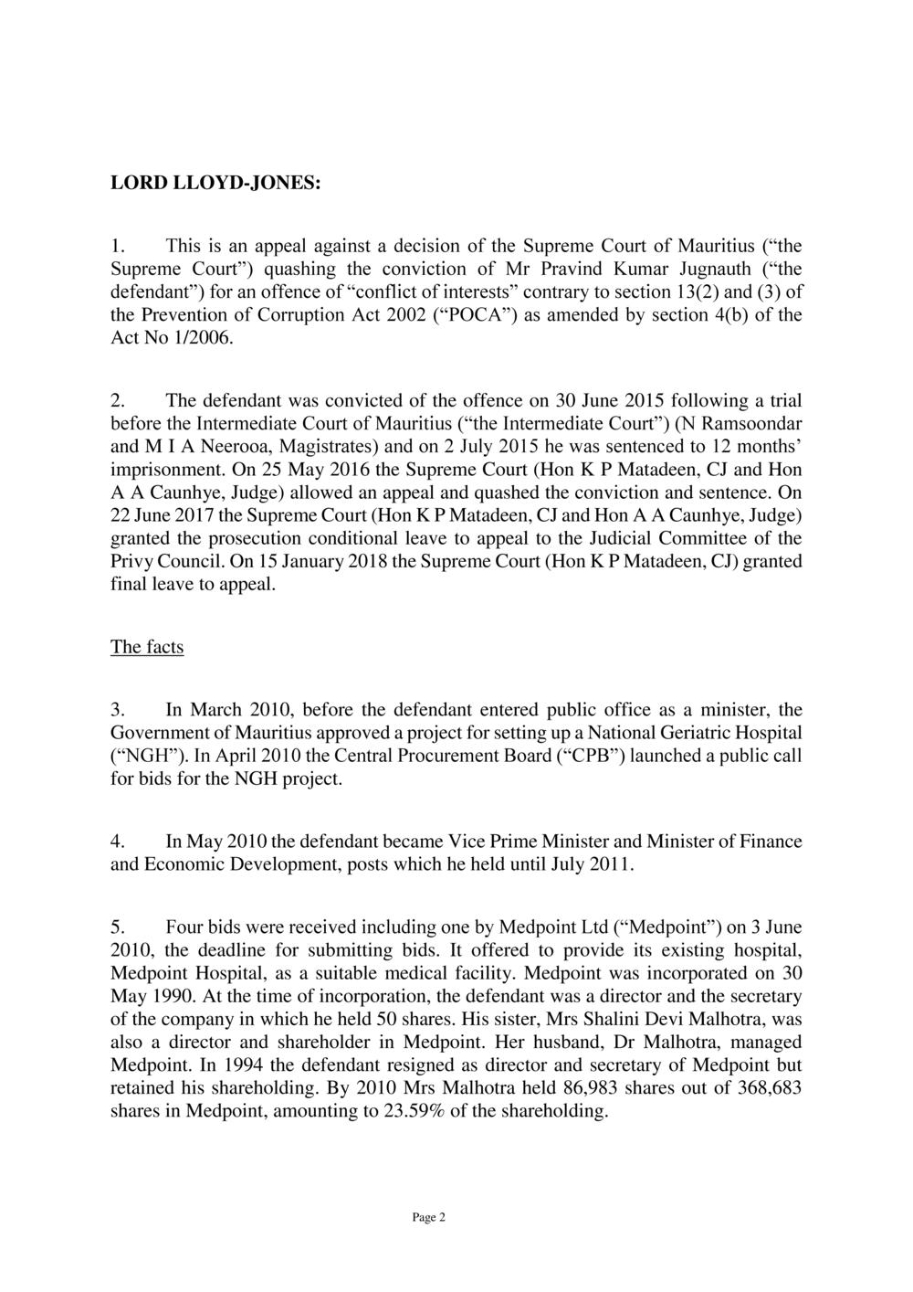 Director of Public Prosecutions against Jugnauth