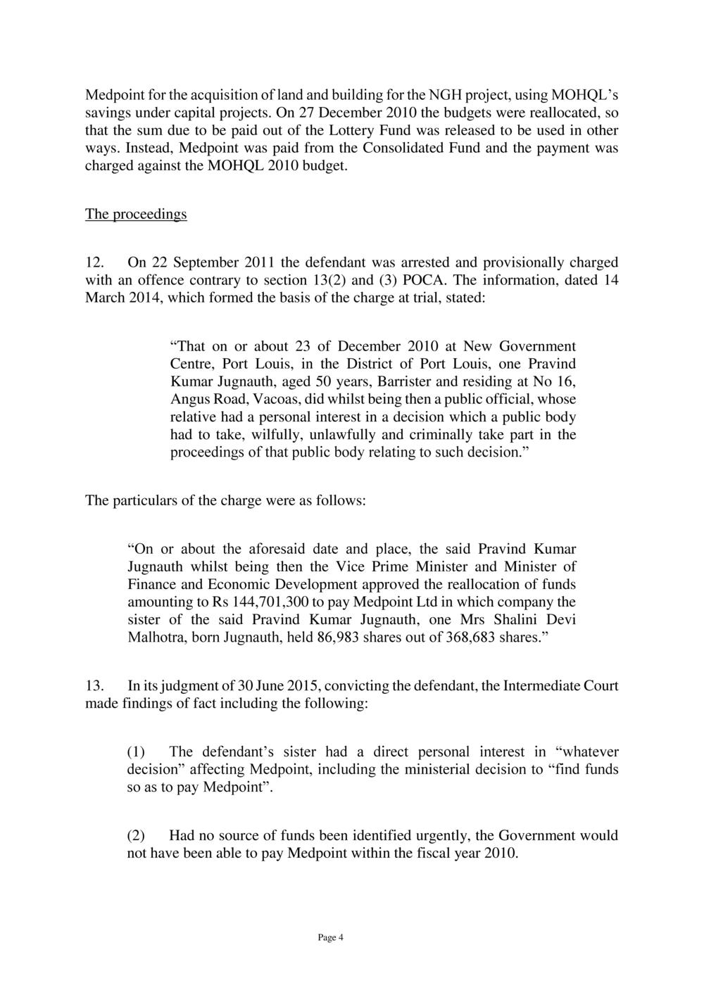 Director of Public Prosecutions against Jugnauth