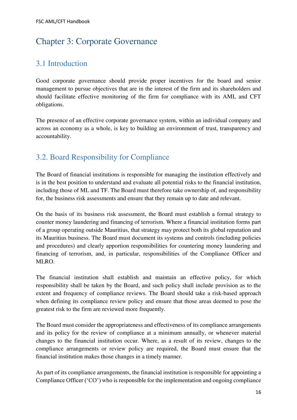 ANTI-MONEY LAUNDERING AND COUNTERING THE FINANCING OF TERRORISM HANDBOOK - FSC