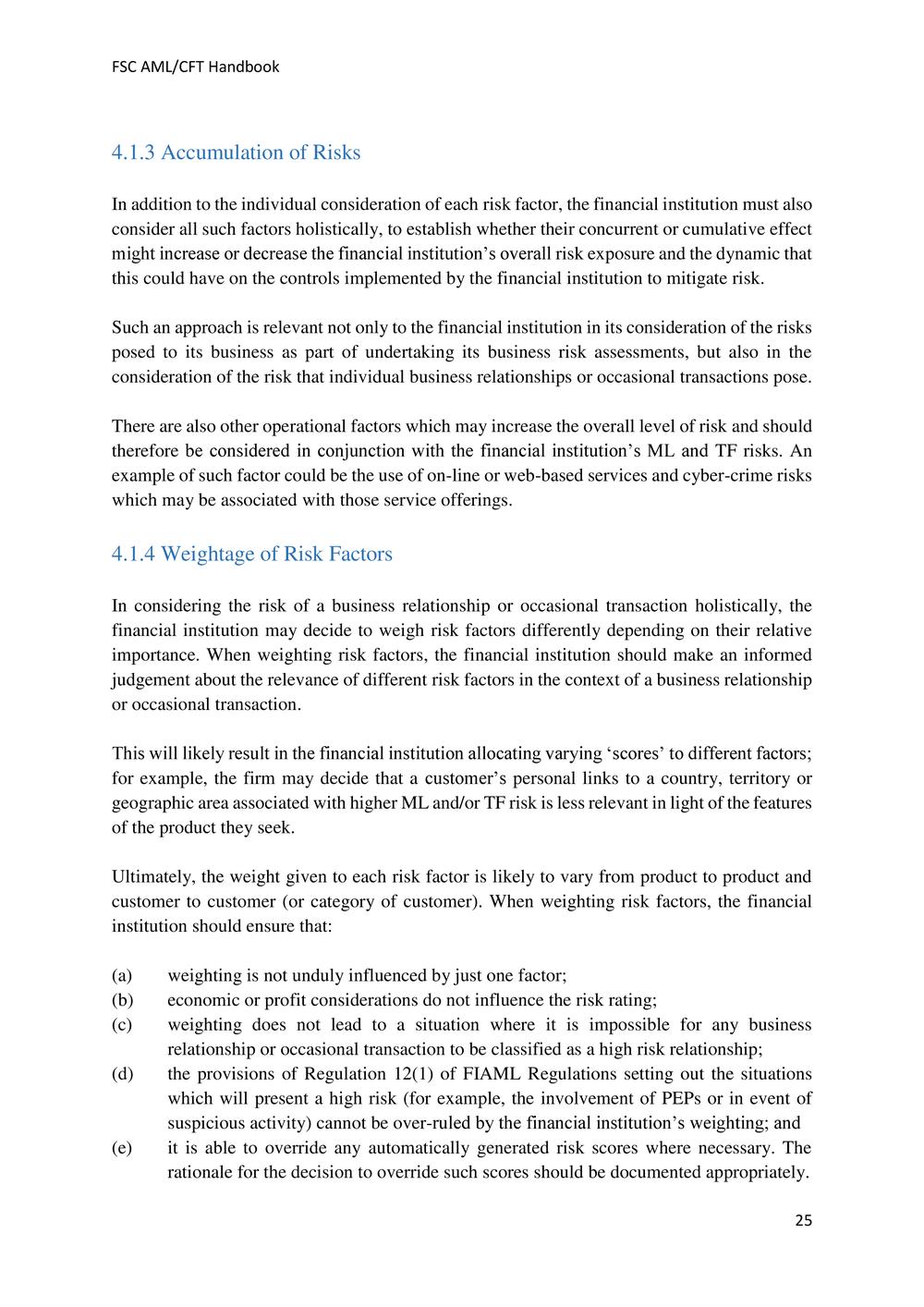 ANTI-MONEY LAUNDERING AND COUNTERING THE FINANCING OF TERRORISM HANDBOOK - FSC