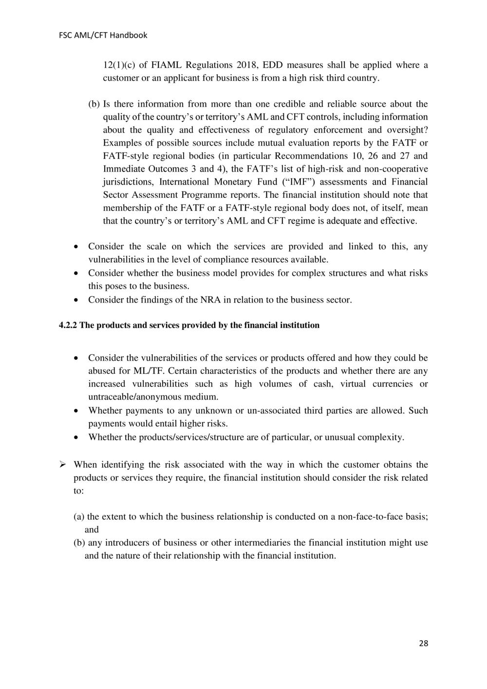 ANTI-MONEY LAUNDERING AND COUNTERING THE FINANCING OF TERRORISM HANDBOOK - FSC