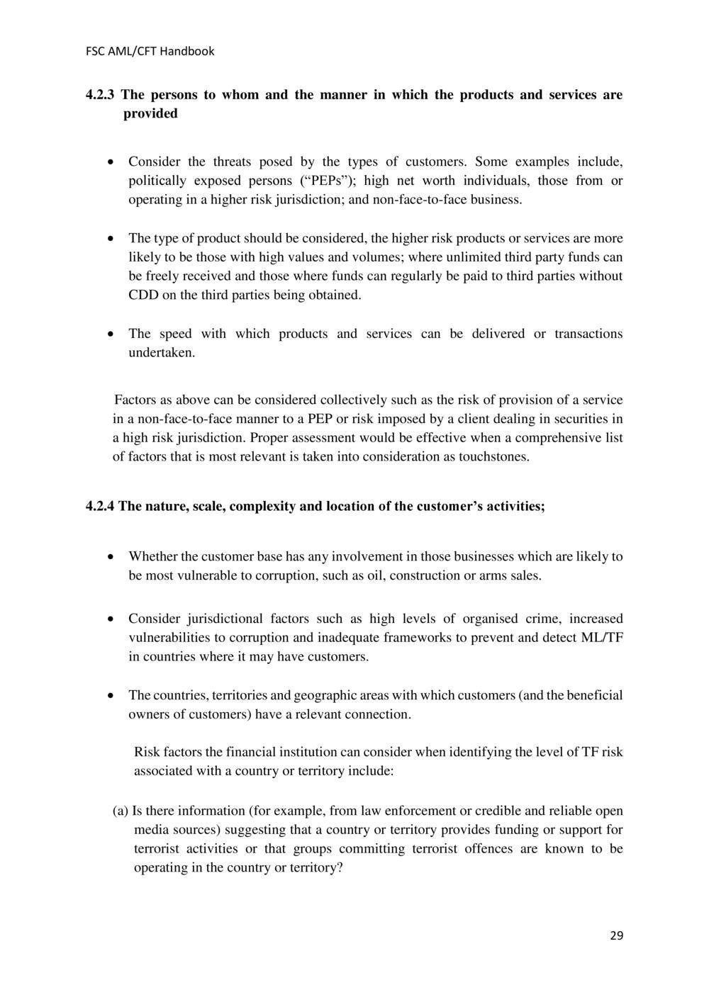 ANTI-MONEY LAUNDERING AND COUNTERING THE FINANCING OF TERRORISM HANDBOOK - FSC