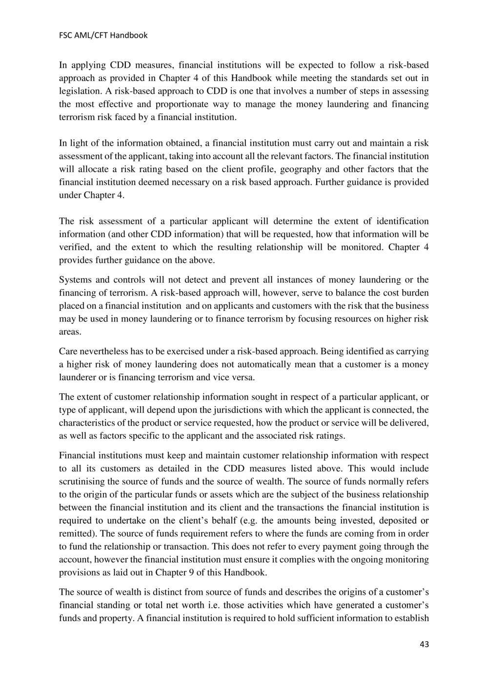 ANTI-MONEY LAUNDERING AND COUNTERING THE FINANCING OF TERRORISM HANDBOOK - FSC