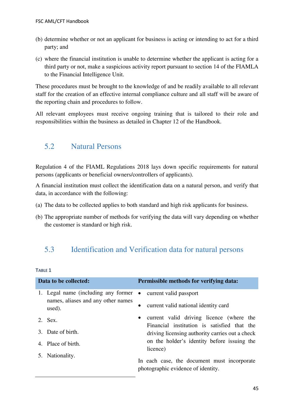 ANTI-MONEY LAUNDERING AND COUNTERING THE FINANCING OF TERRORISM HANDBOOK - FSC