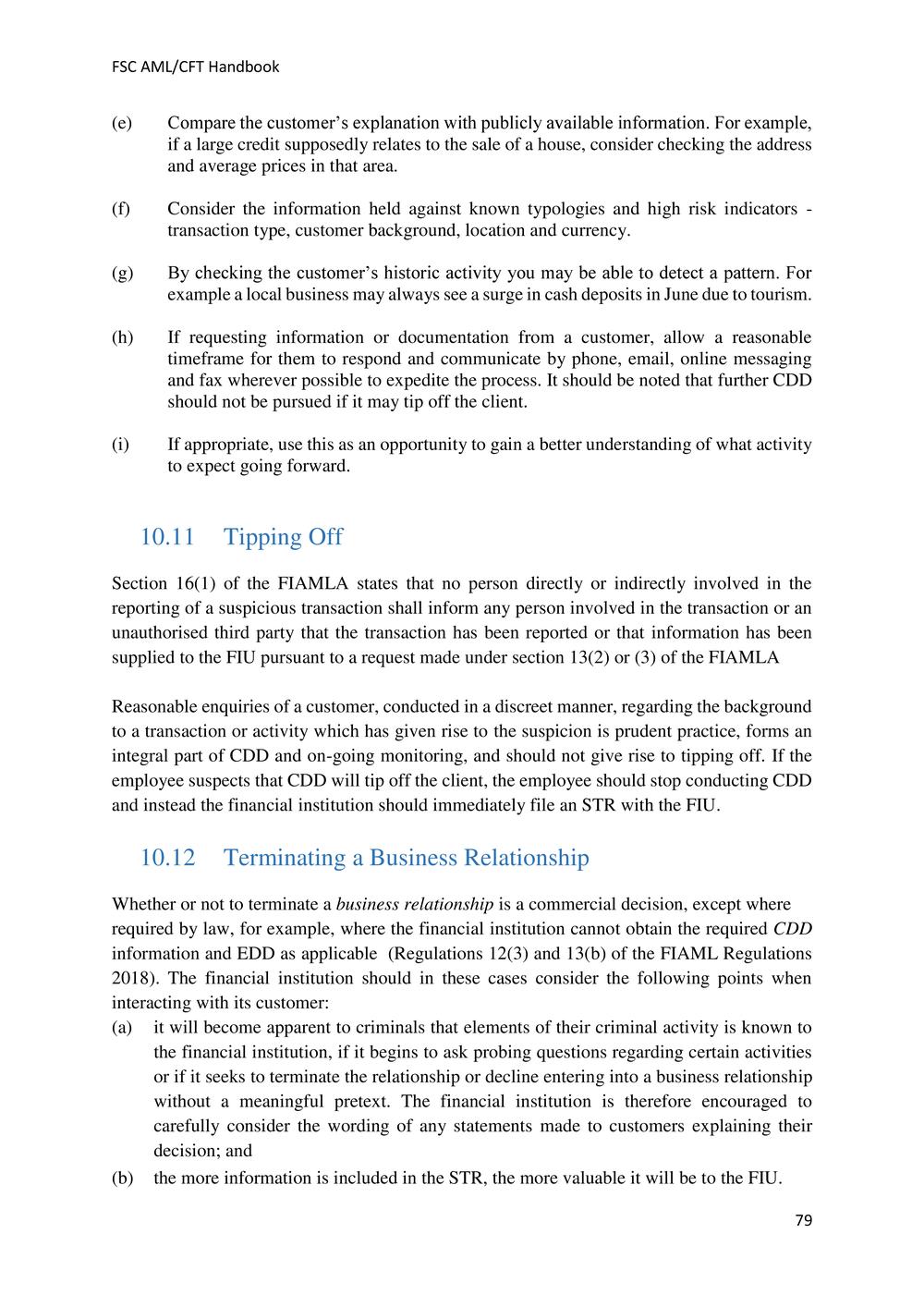 ANTI-MONEY LAUNDERING AND COUNTERING THE FINANCING OF TERRORISM HANDBOOK - FSC