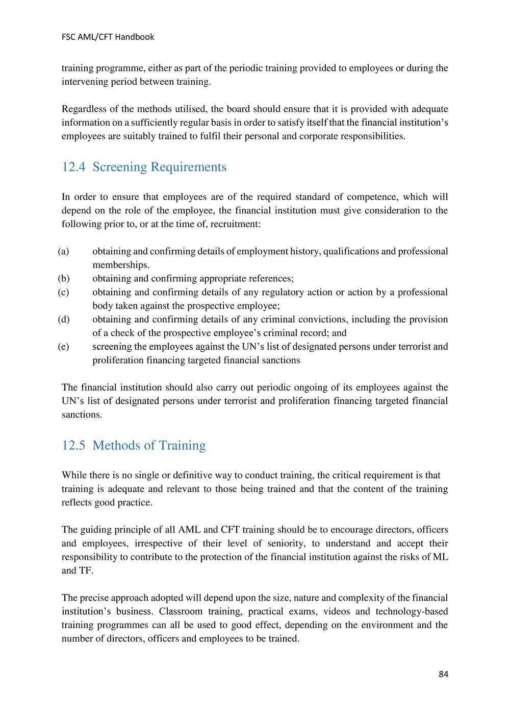 ANTI-MONEY LAUNDERING AND COUNTERING THE FINANCING OF TERRORISM HANDBOOK - FSC