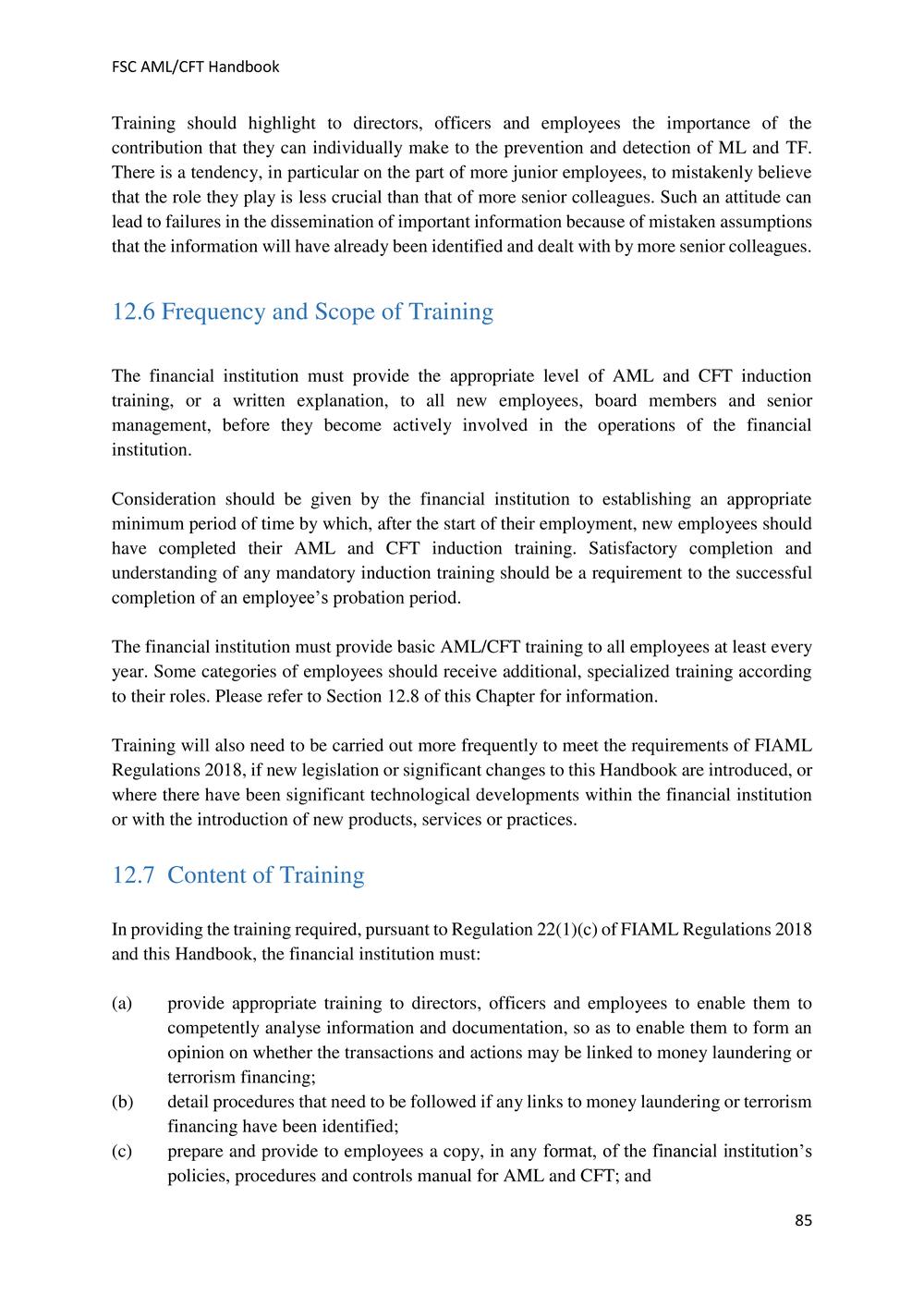 ANTI-MONEY LAUNDERING AND COUNTERING THE FINANCING OF TERRORISM HANDBOOK - FSC