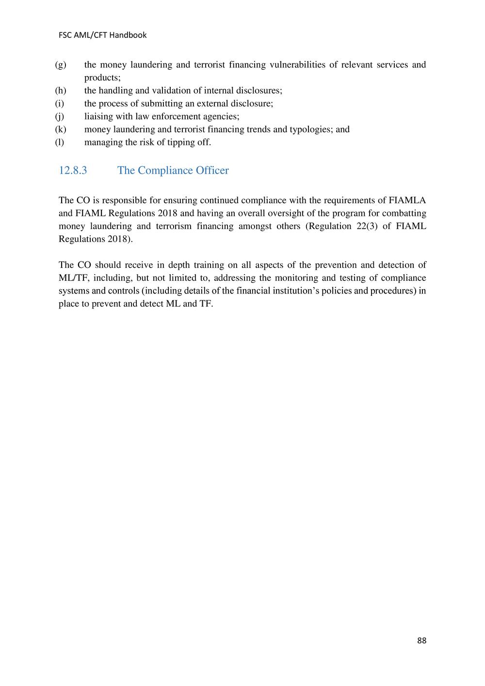 ANTI-MONEY LAUNDERING AND COUNTERING THE FINANCING OF TERRORISM HANDBOOK - FSC