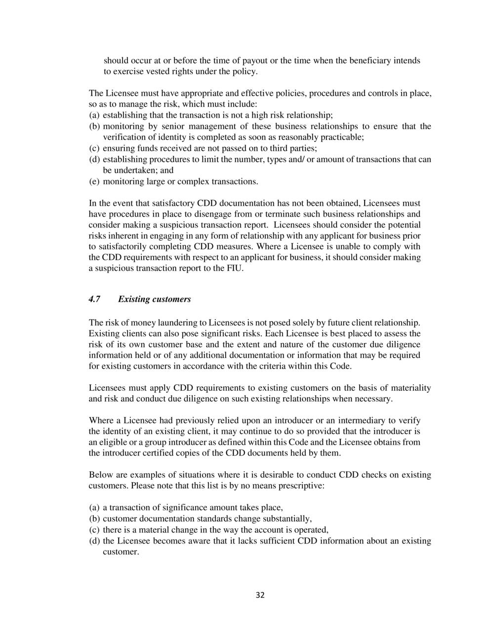 CODE ON THE PREVENTION of MONEY LAUNDERING & TERRORIST FINANCING - FSC