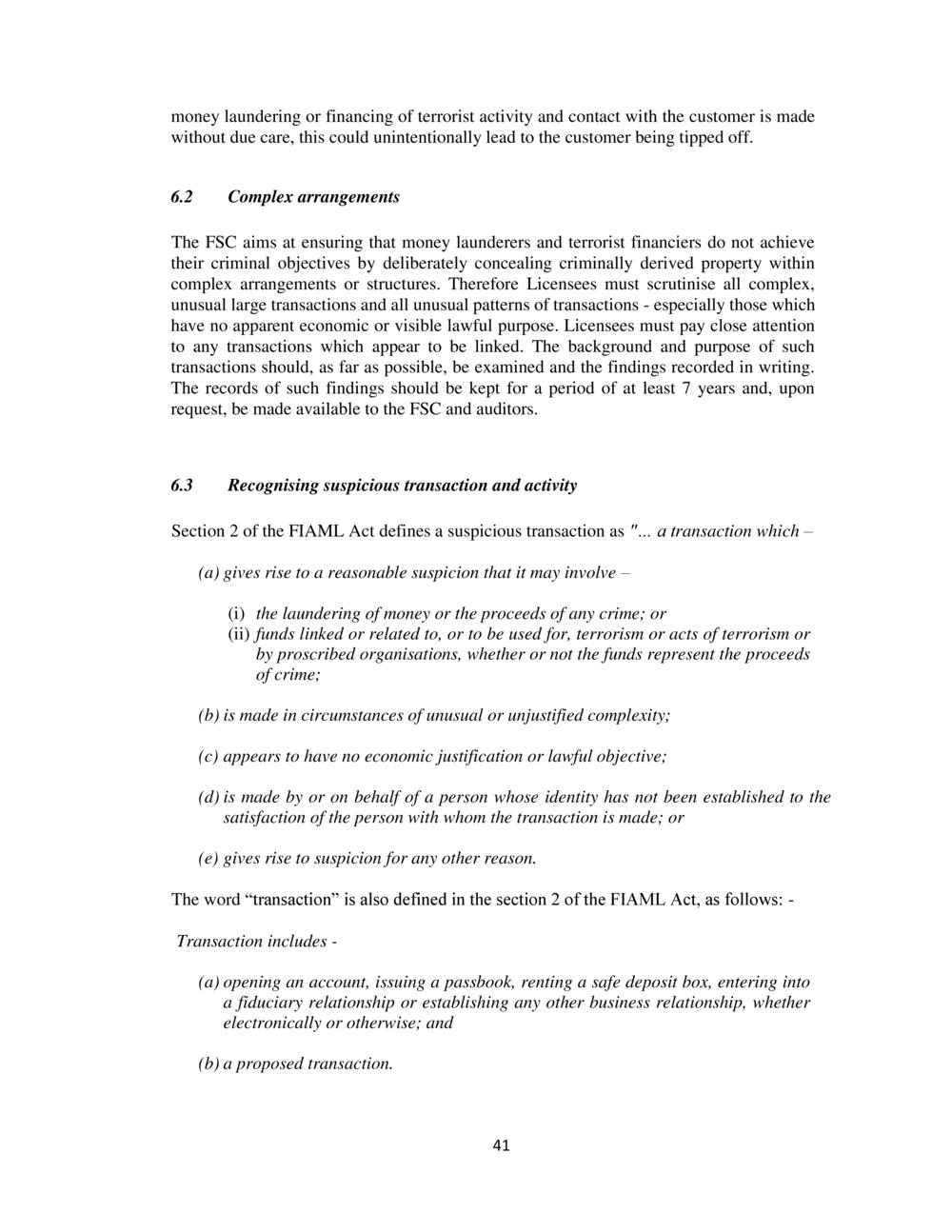 CODE ON THE PREVENTION of MONEY LAUNDERING & TERRORIST FINANCING - FSC