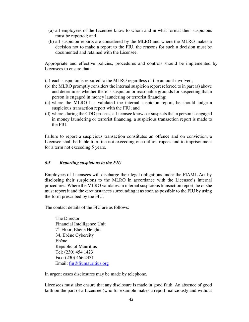 CODE ON THE PREVENTION of MONEY LAUNDERING & TERRORIST FINANCING - FSC