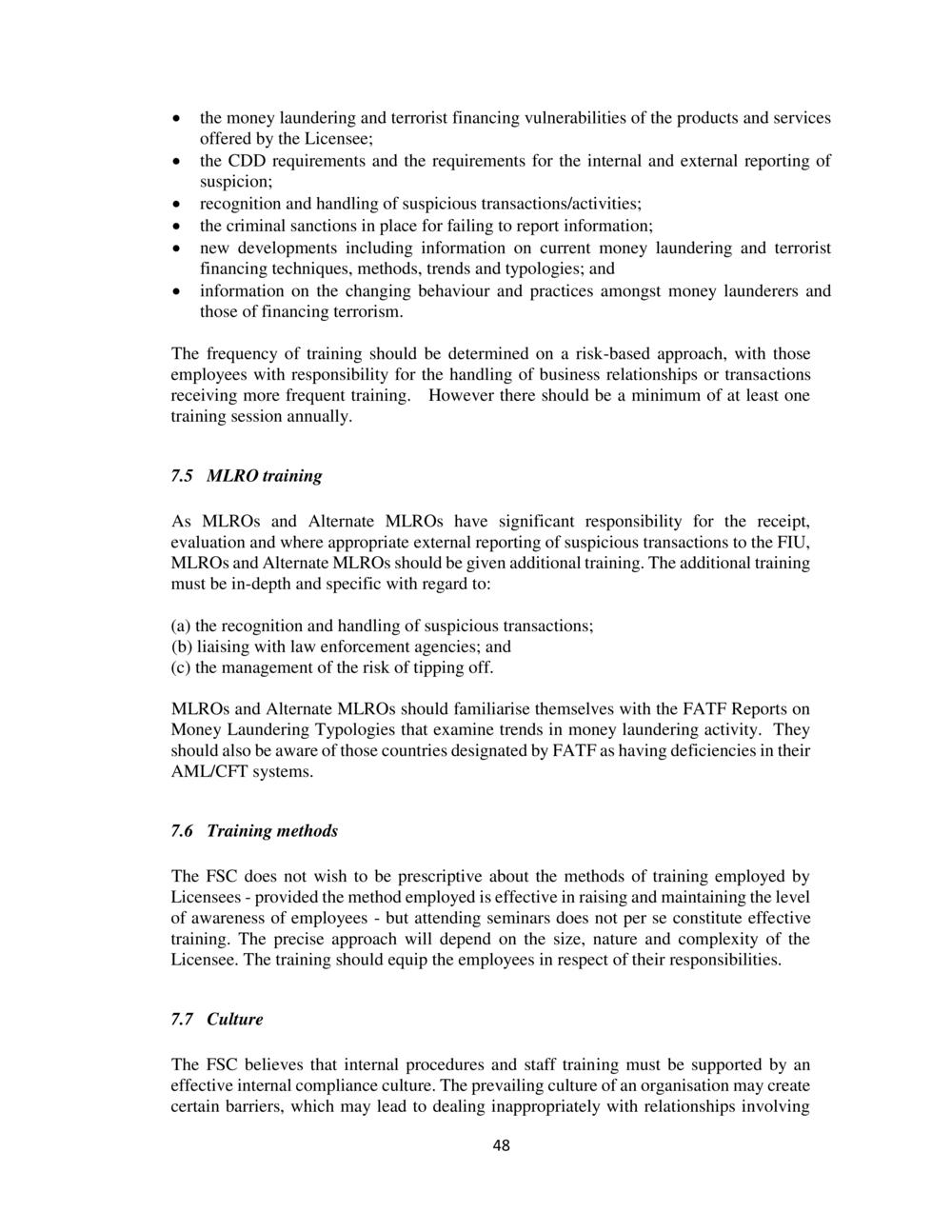 CODE ON THE PREVENTION of MONEY LAUNDERING & TERRORIST FINANCING - FSC