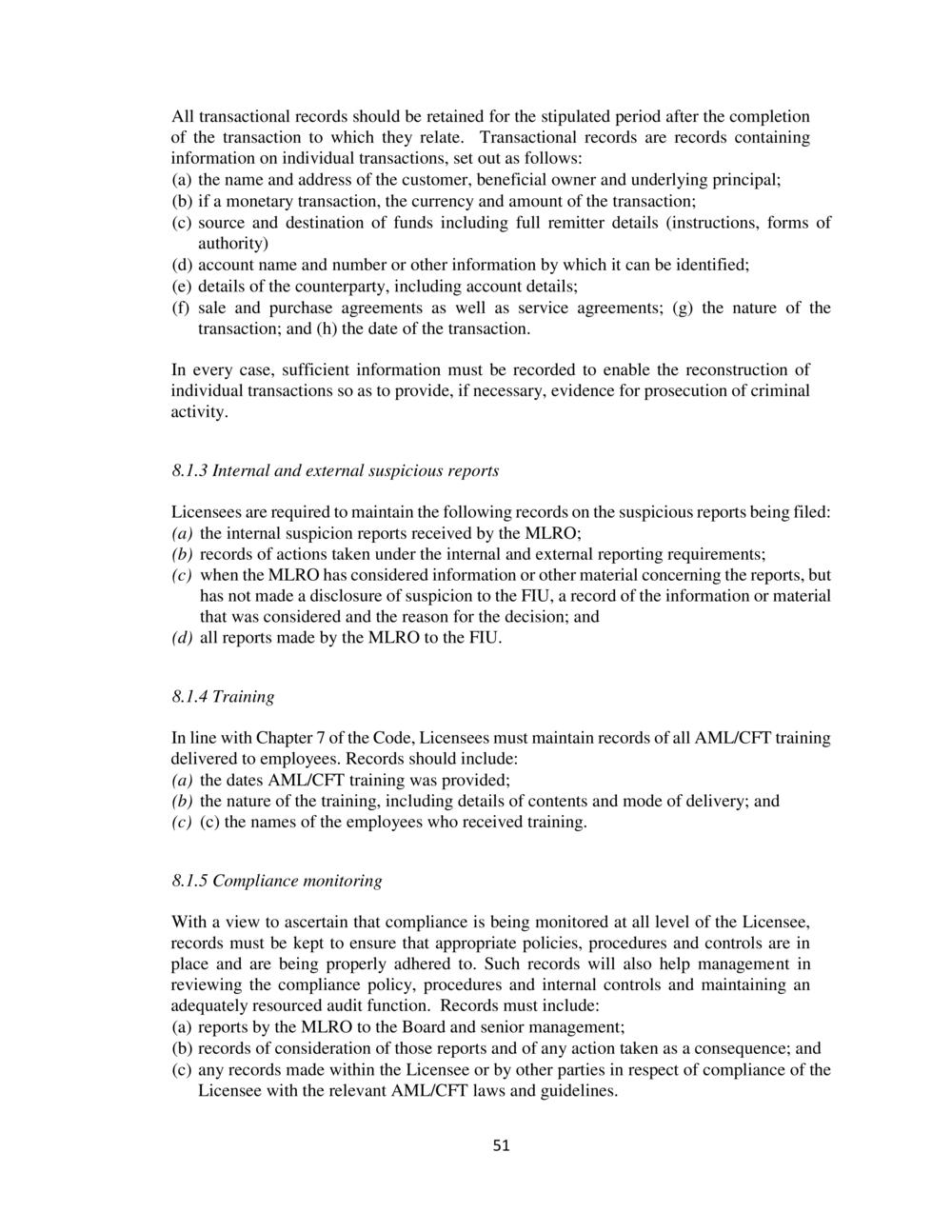 CODE ON THE PREVENTION of MONEY LAUNDERING & TERRORIST FINANCING - FSC