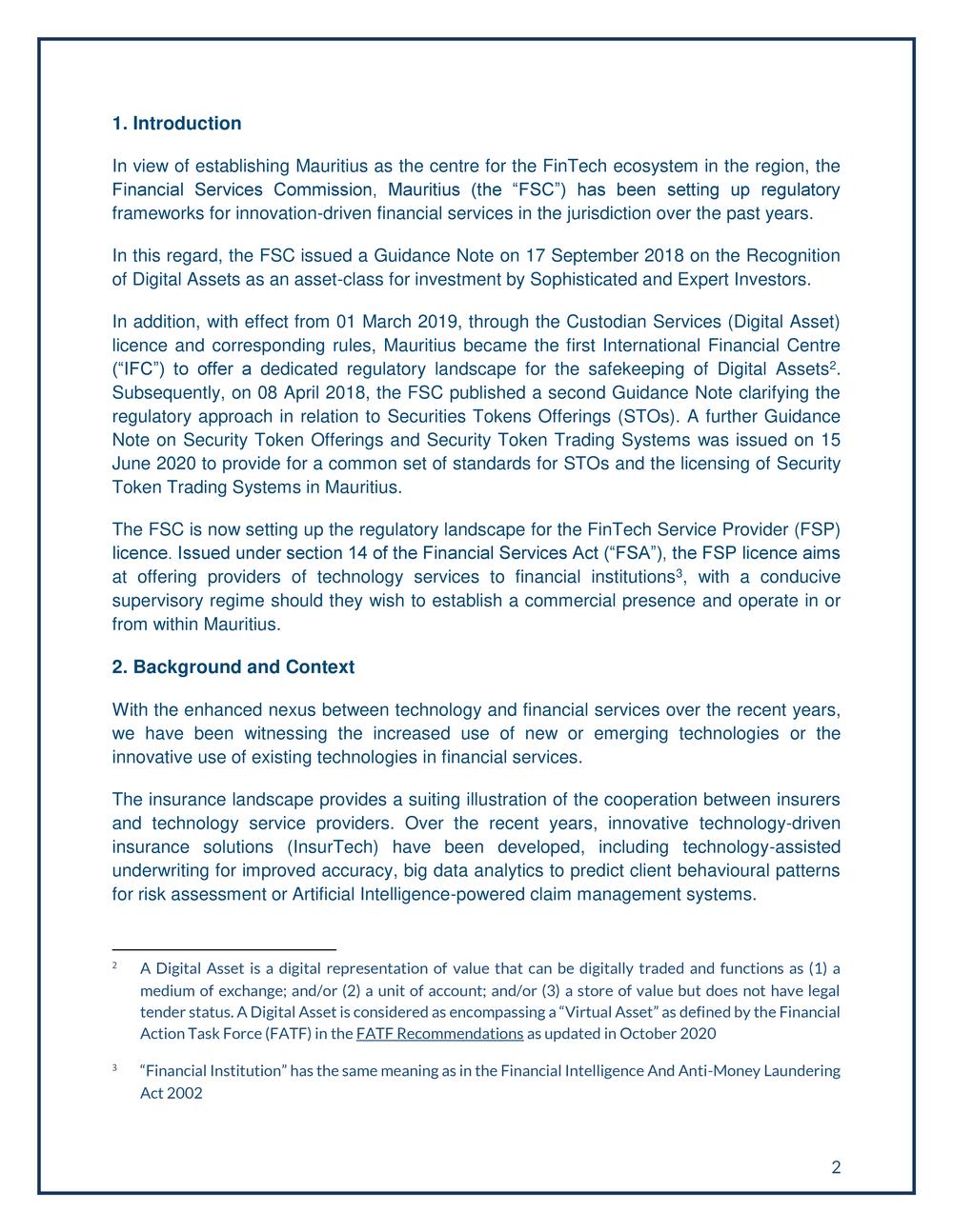 Consultation Paper - The FinTech Service Provider License