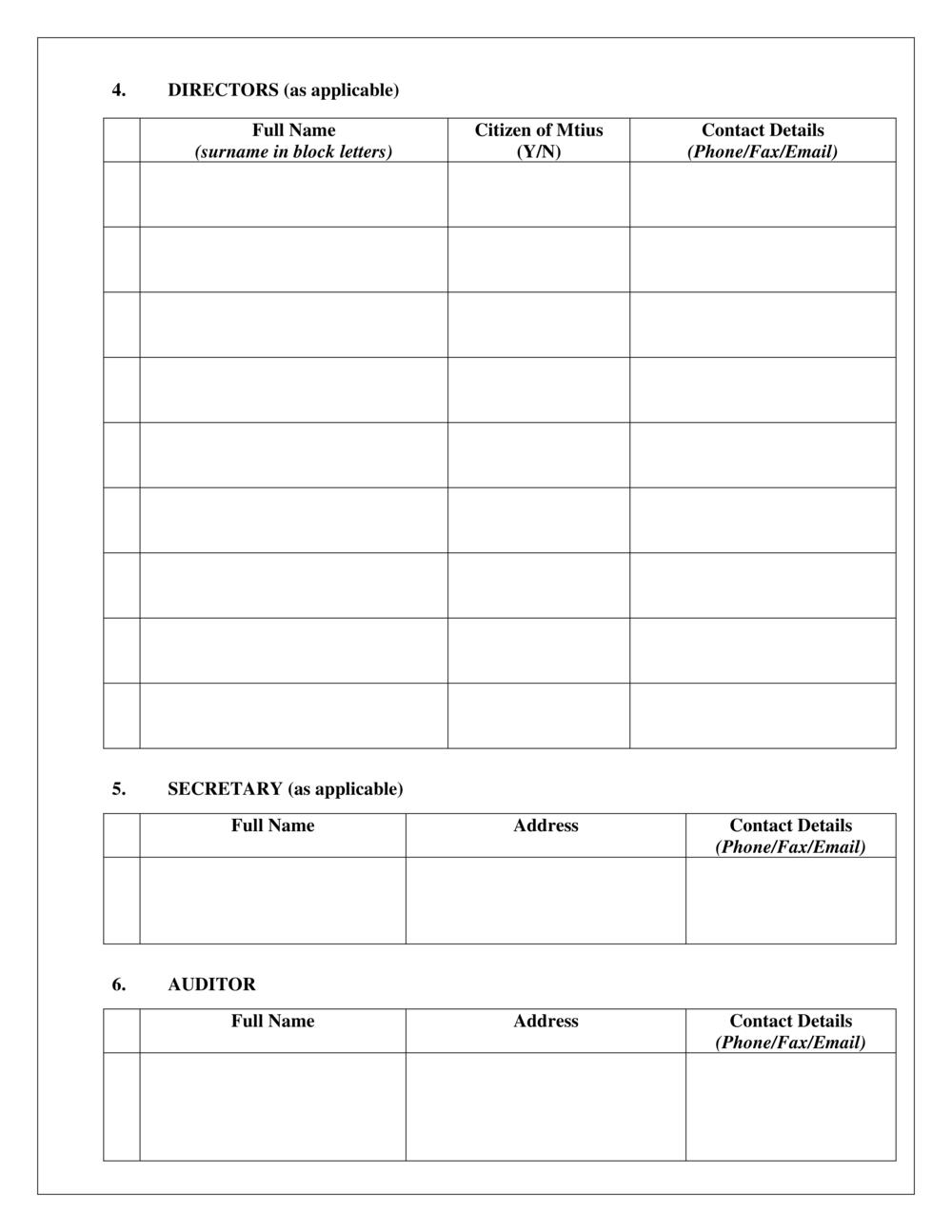 FSC Custodian Services - NON CIS - License Application Form