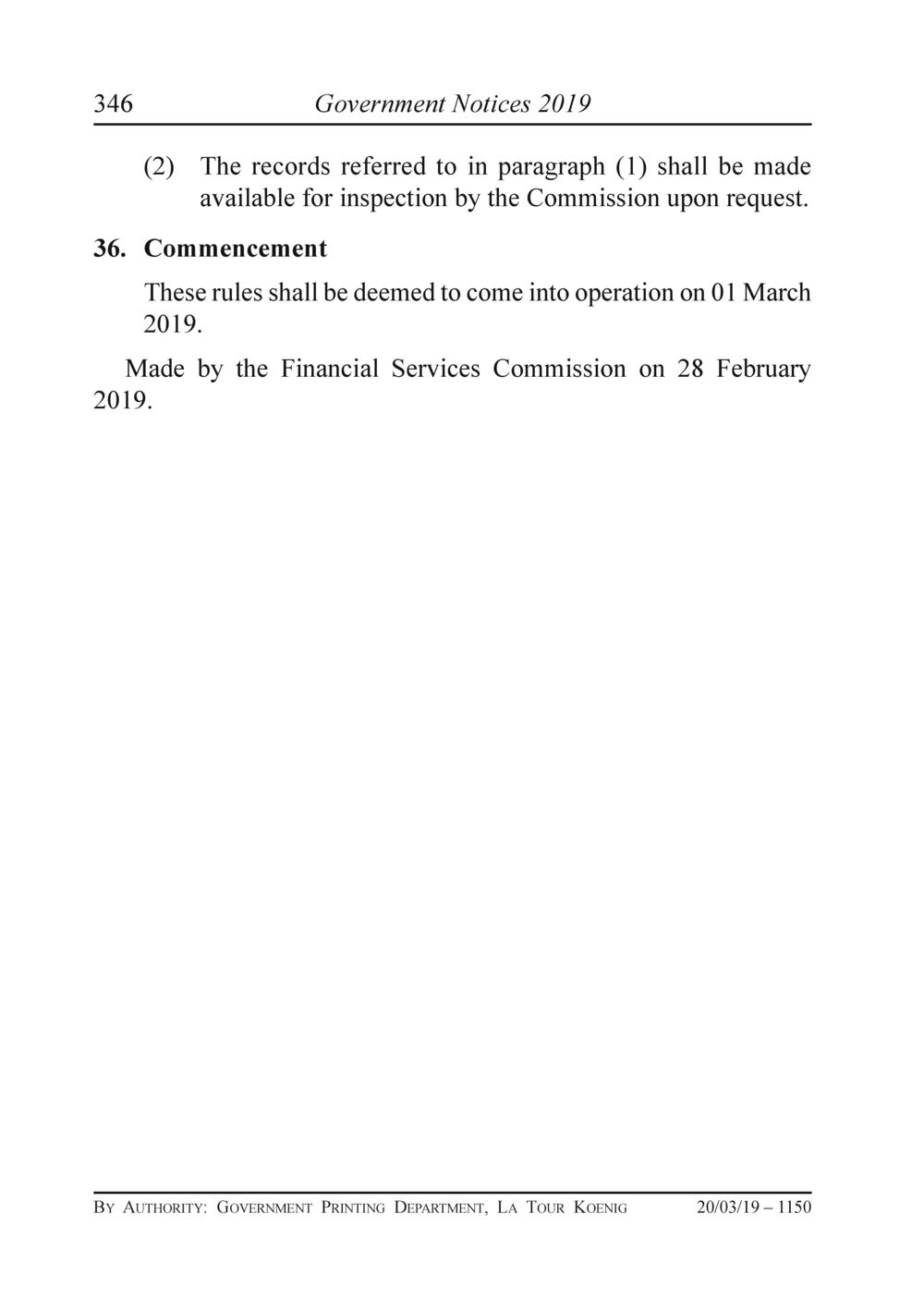 FSC Rules made by the Financial Services Commission under section 93 of the Financial Services Act