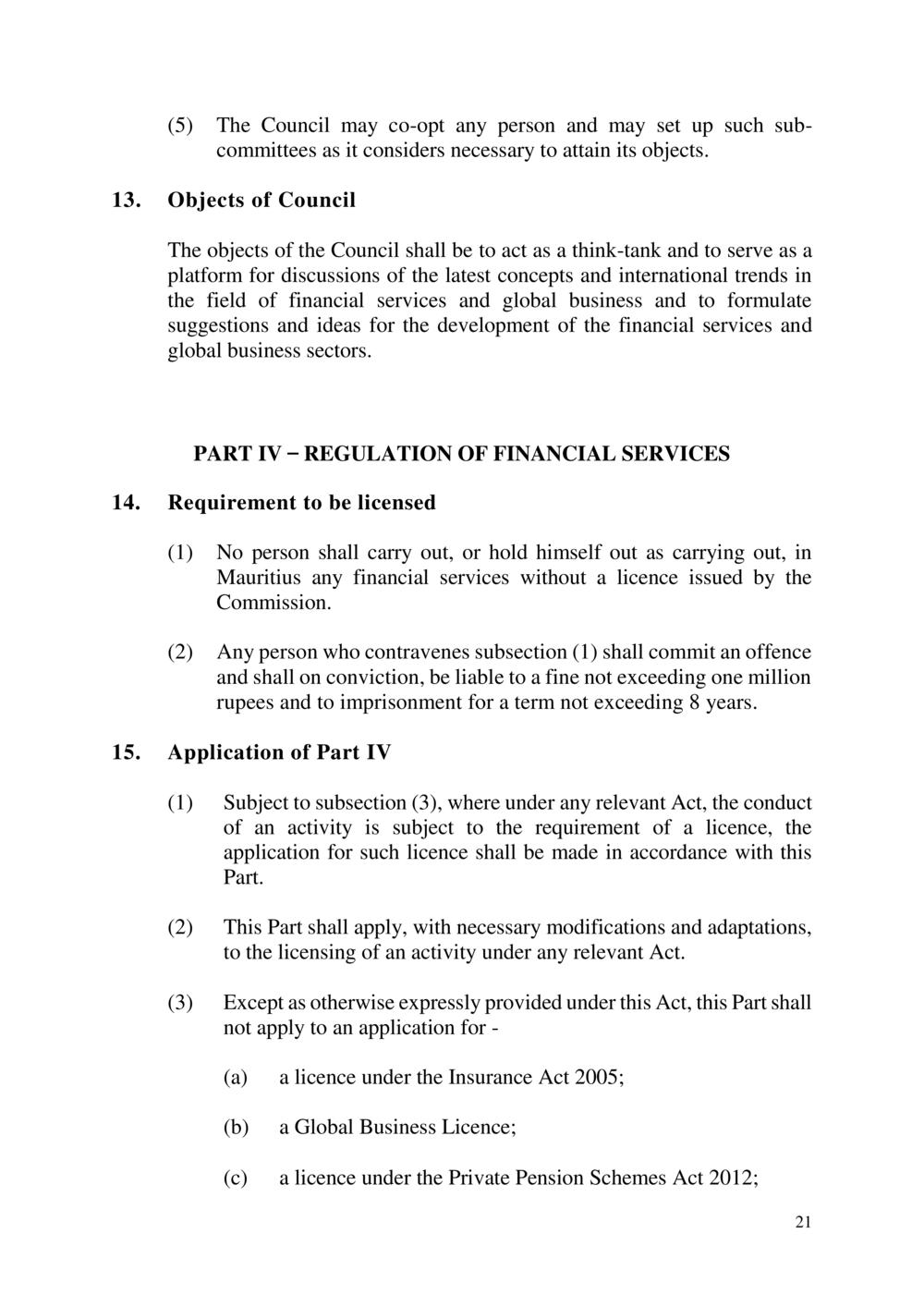 The Financial Services Act