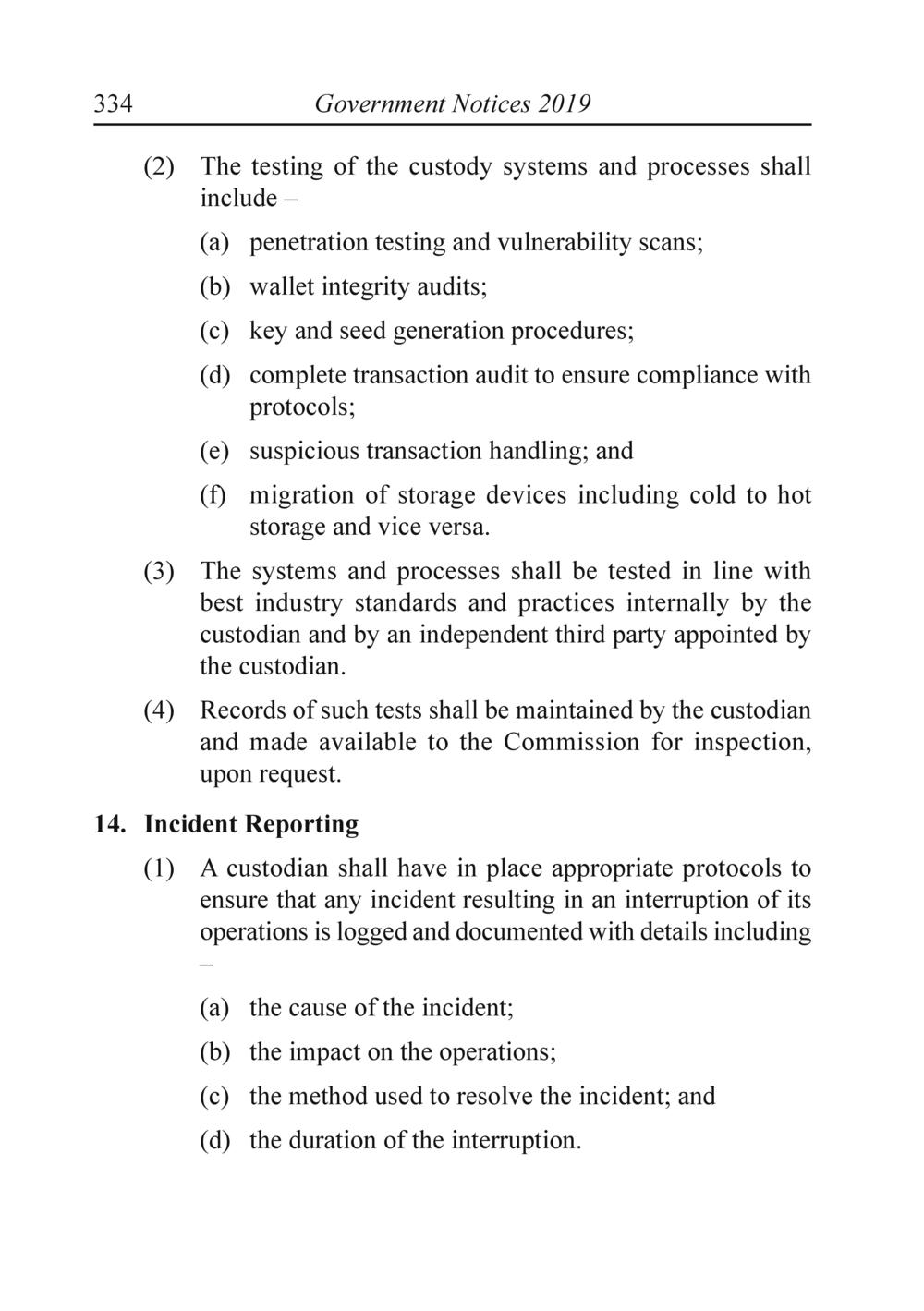 The Financial Services Custodian services digital asset Rules 2019