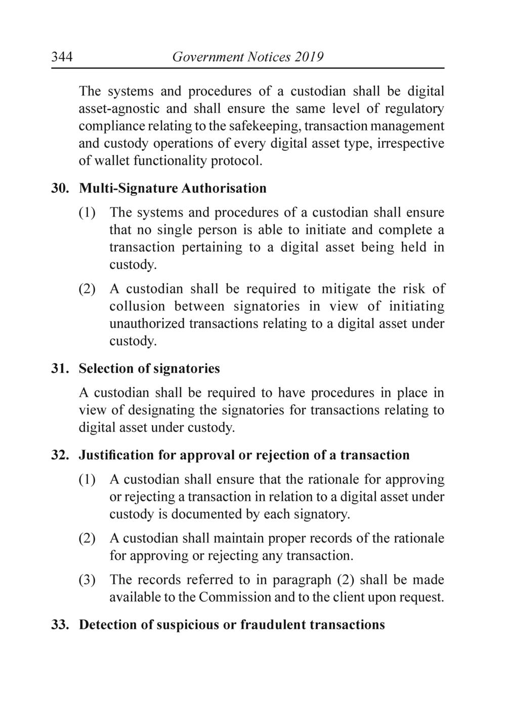 The Financial Services Custodian services digital asset Rules 2019