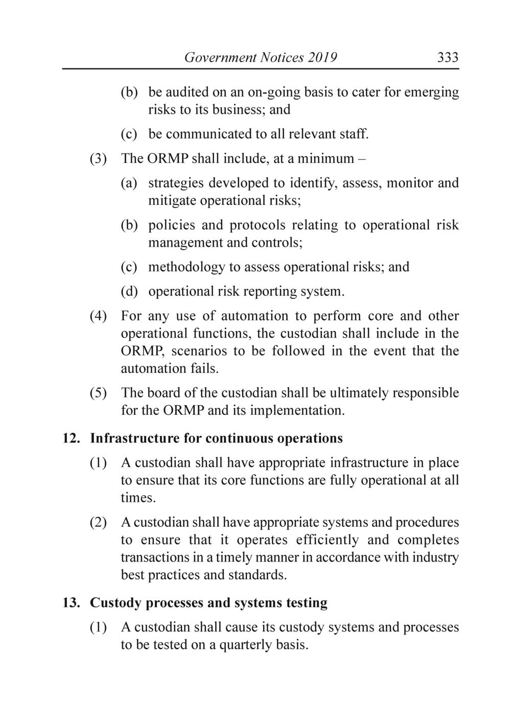 The Financial Services Custodian services digital asset Rules 2019