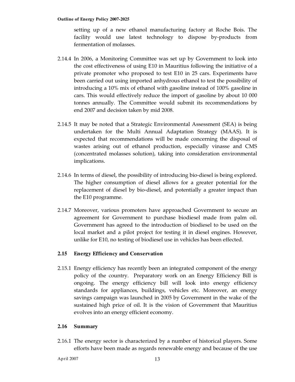 Outline of Energy Policy 2007-2025.