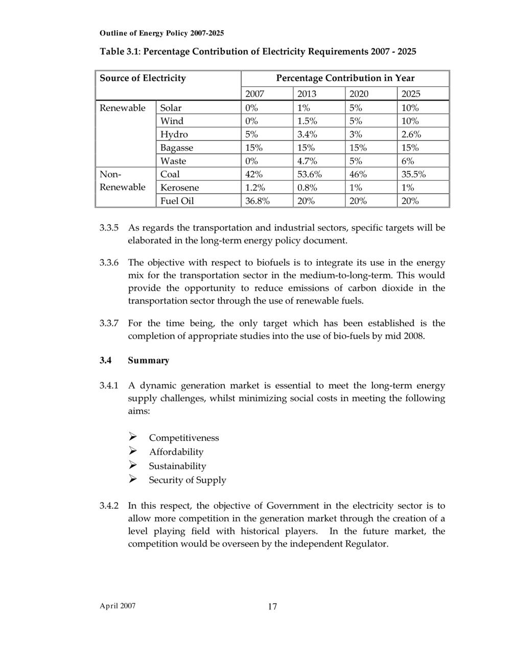 Outline of Energy Policy 2007-2025.