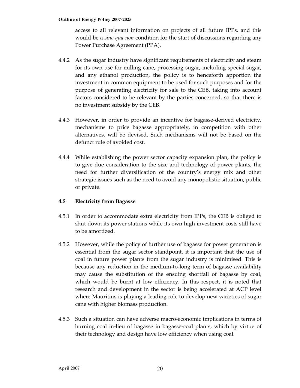 Outline of Energy Policy 2007-2025.