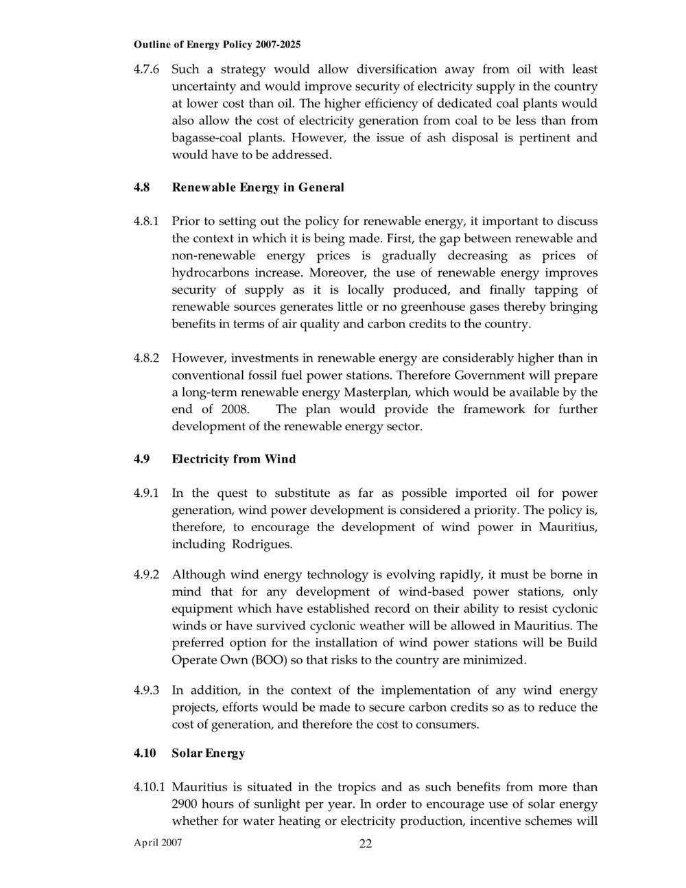 Outline of Energy Policy 2007-2025.