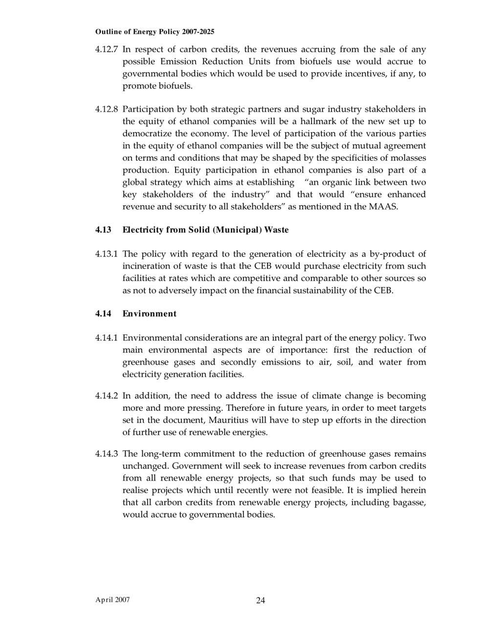 Outline of Energy Policy 2007-2025.