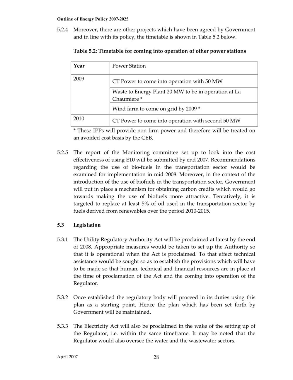 Outline of Energy Policy 2007-2025.