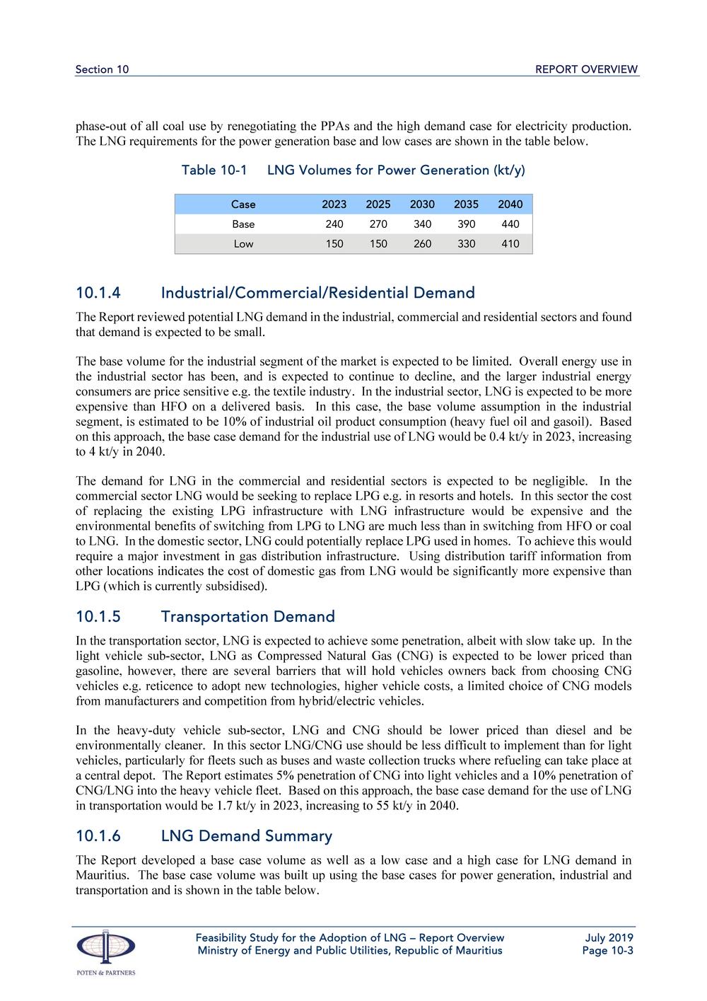 Report  Overview  Feasibility Study for the Adoption of Liquefied Natural Gas (LNG).