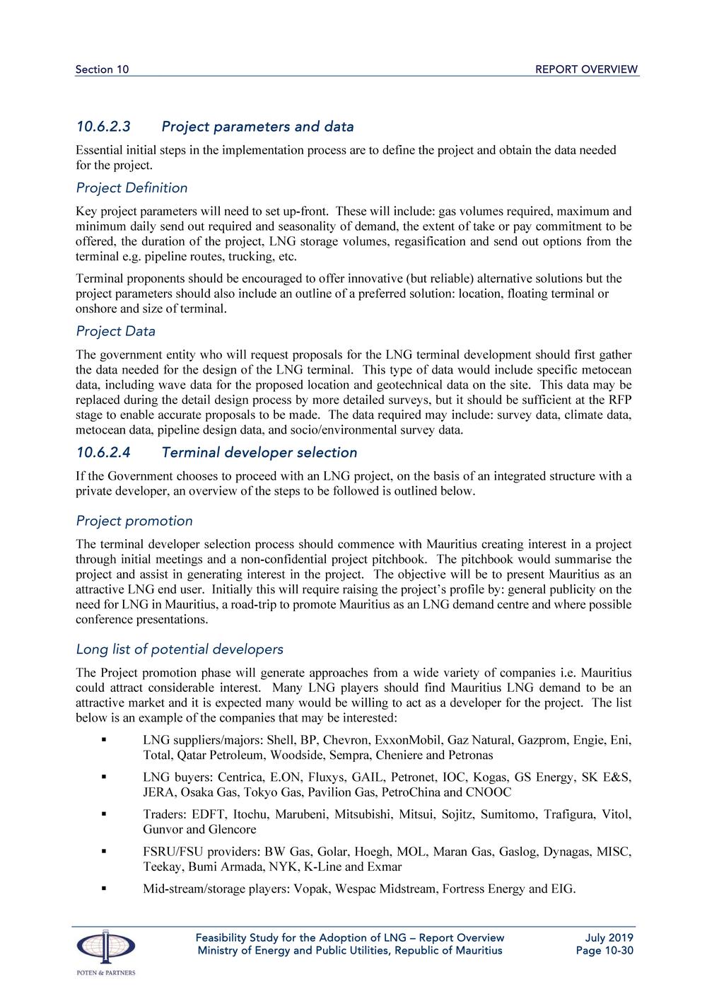 Report  Overview  Feasibility Study for the Adoption of Liquefied Natural Gas (LNG).