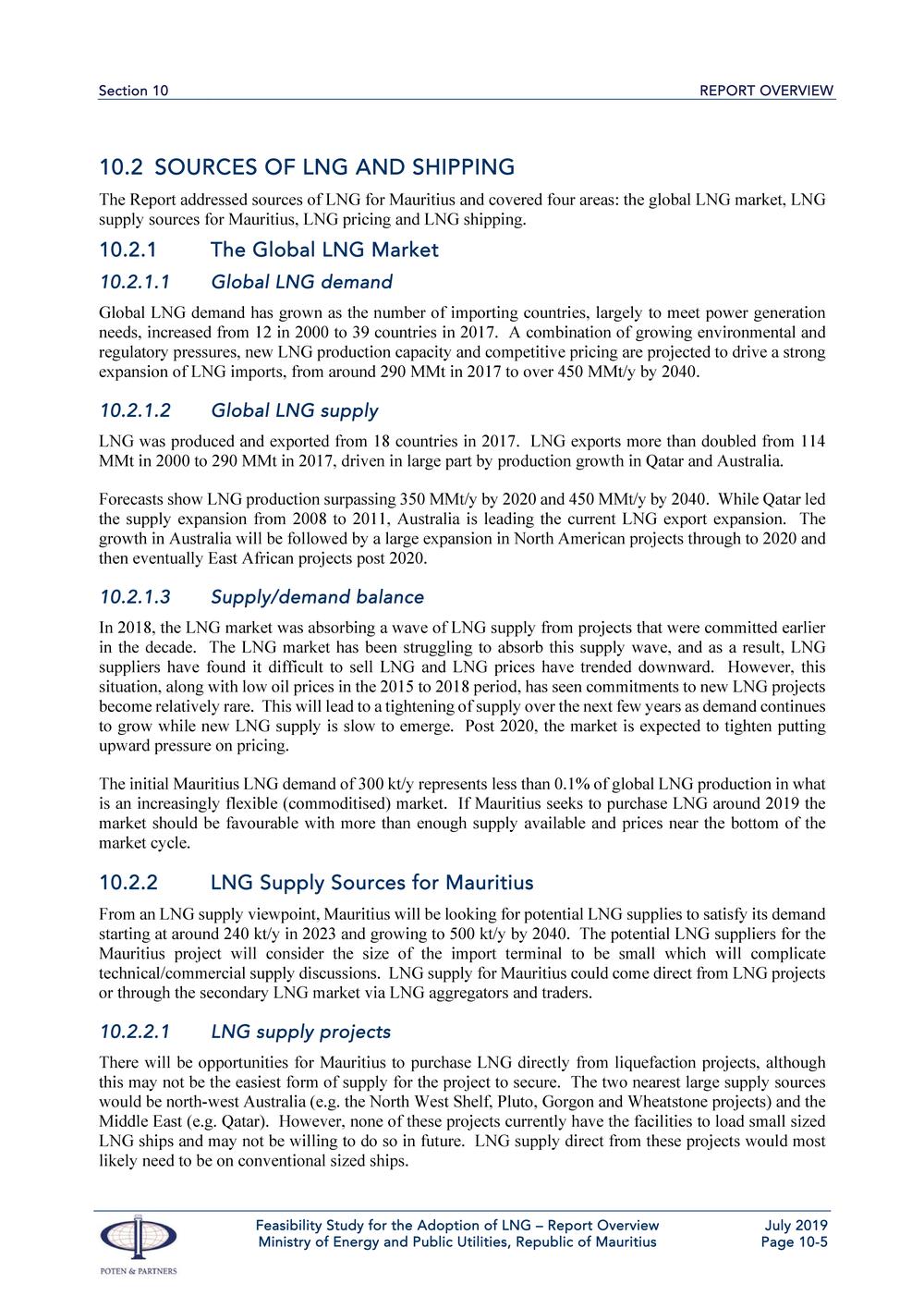 Report  Overview  Feasibility Study for the Adoption of Liquefied Natural Gas (LNG).