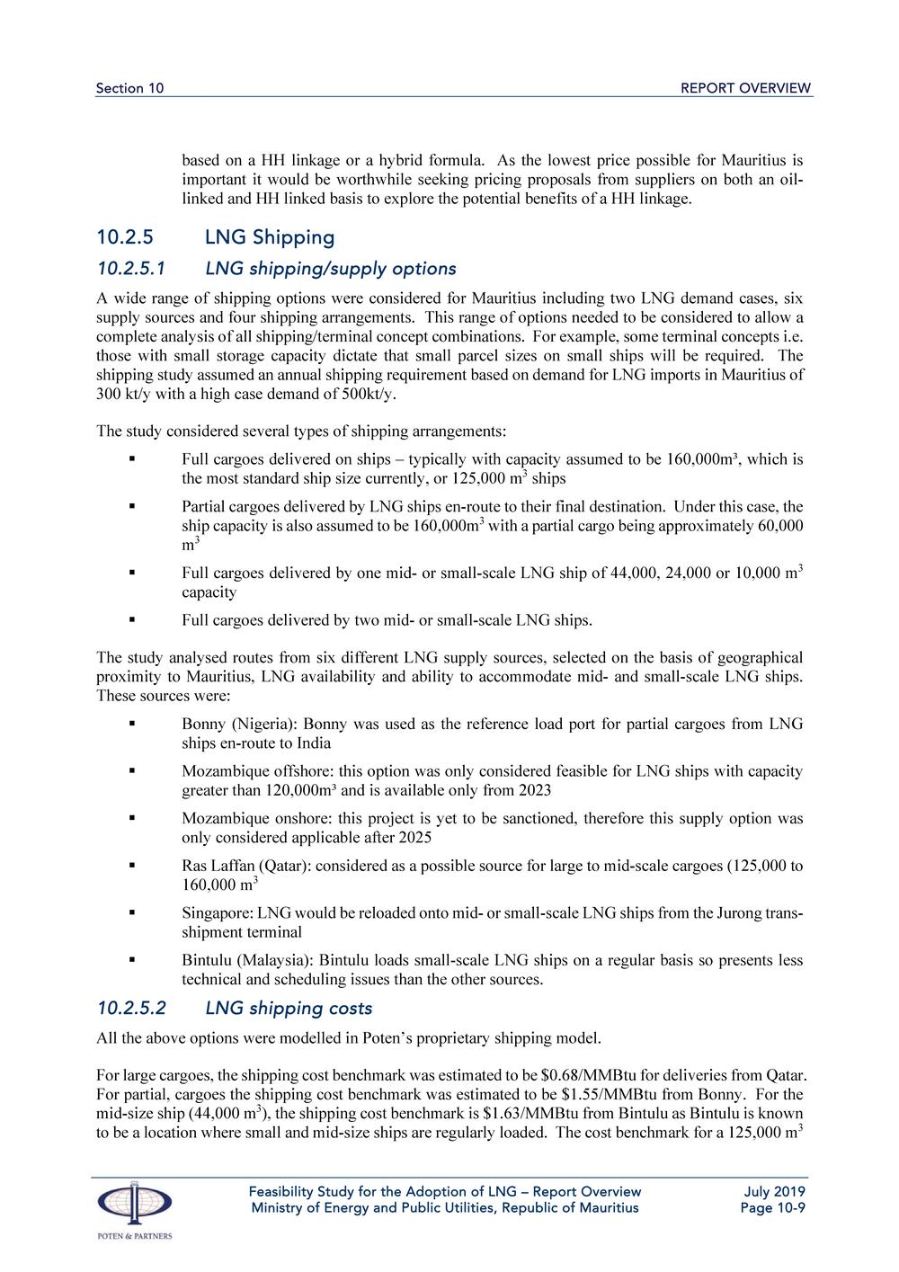 Report  Overview  Feasibility Study for the Adoption of Liquefied Natural Gas (LNG).