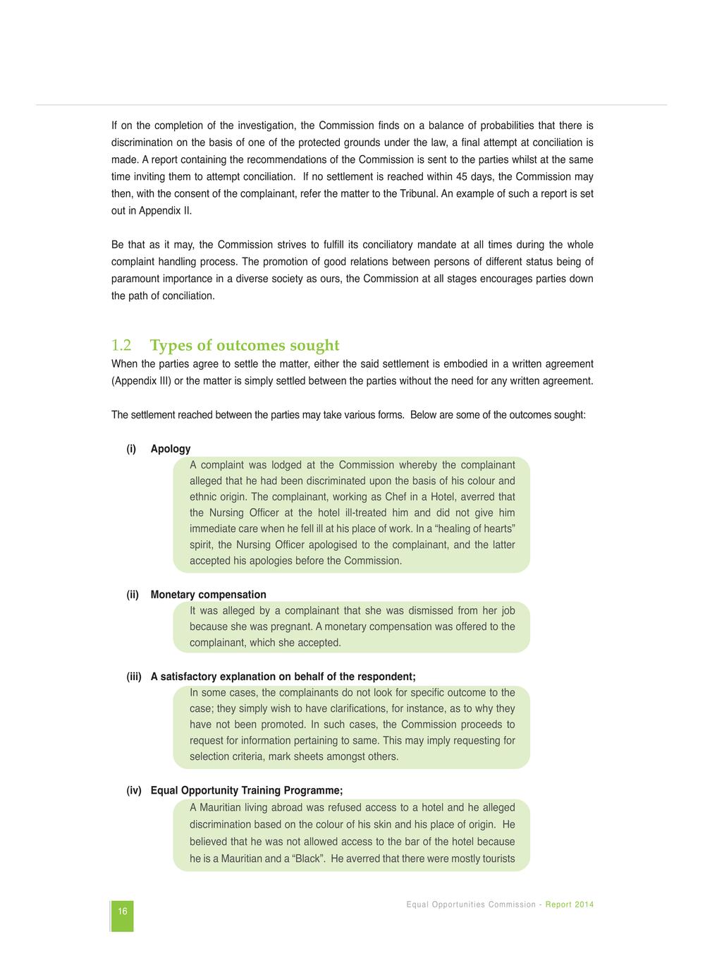 Equal Opportunities Commission Report 2014