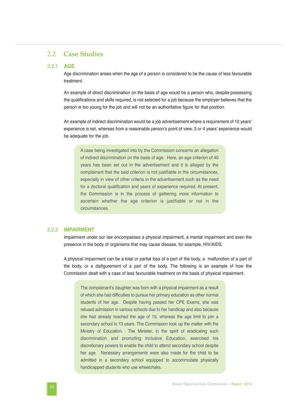 Equal Opportunities Commission Report 2014