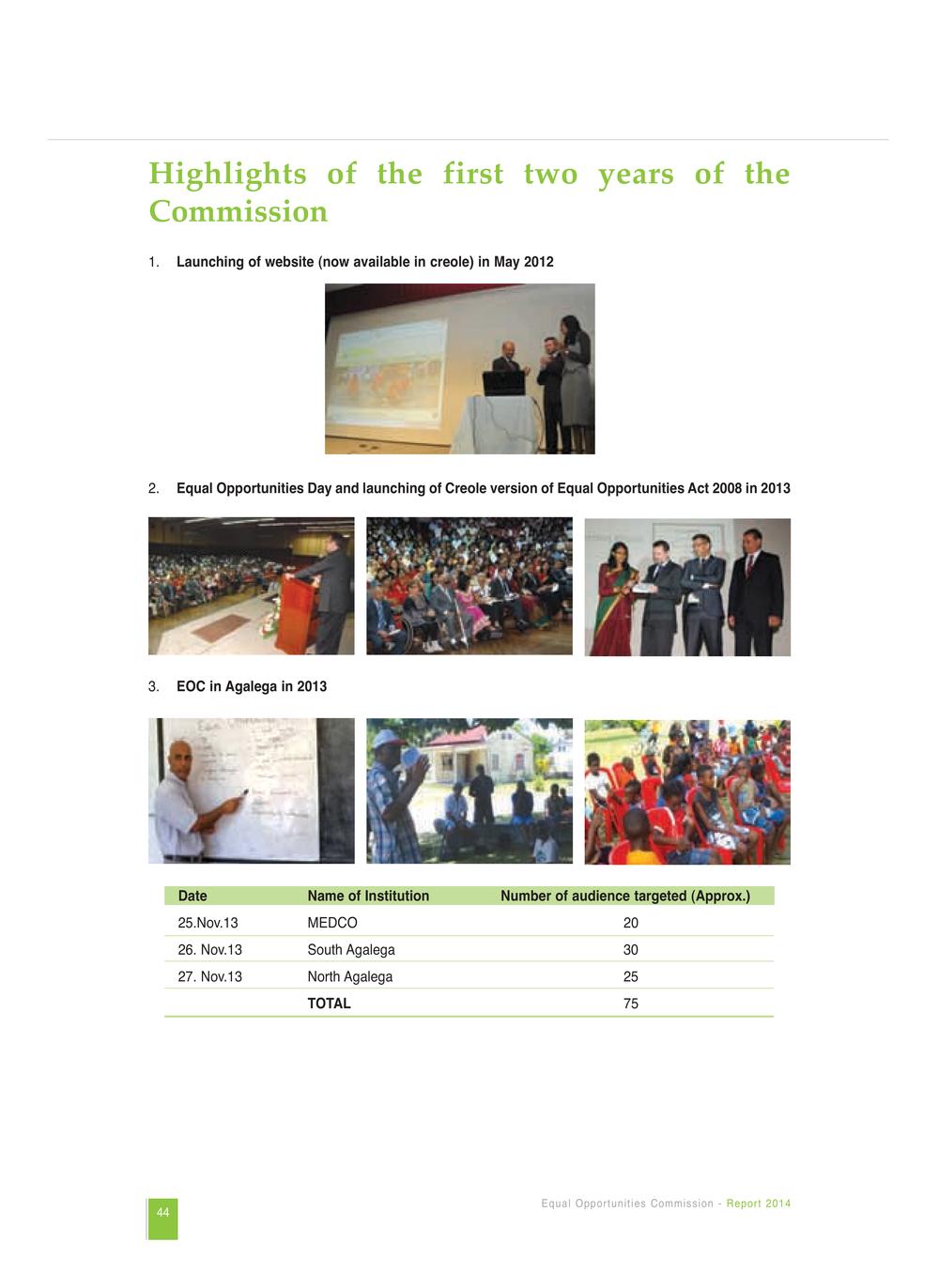 Equal Opportunities Commission Report 2014