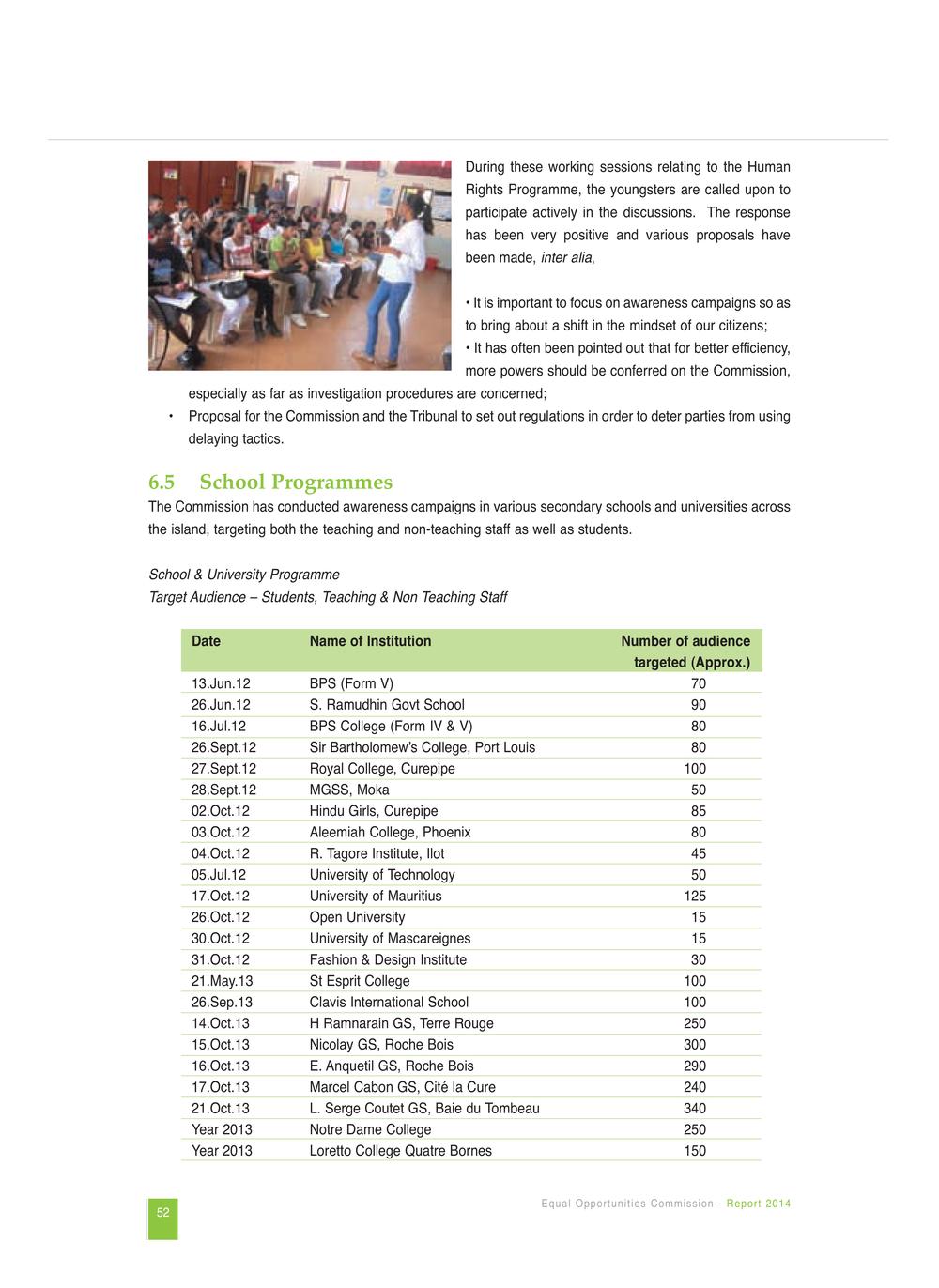 Equal Opportunities Commission Report 2014