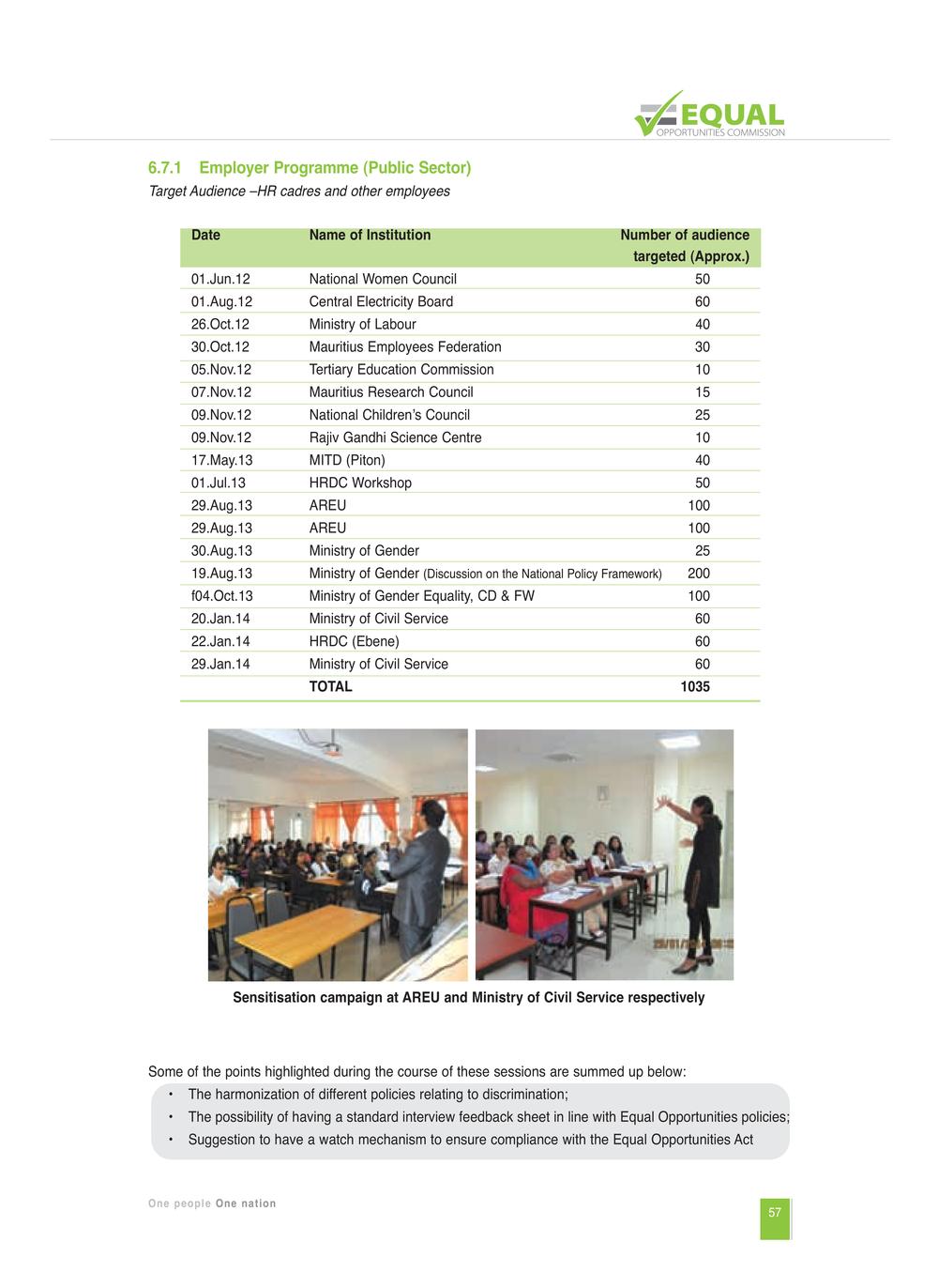 Equal Opportunities Commission Report 2014