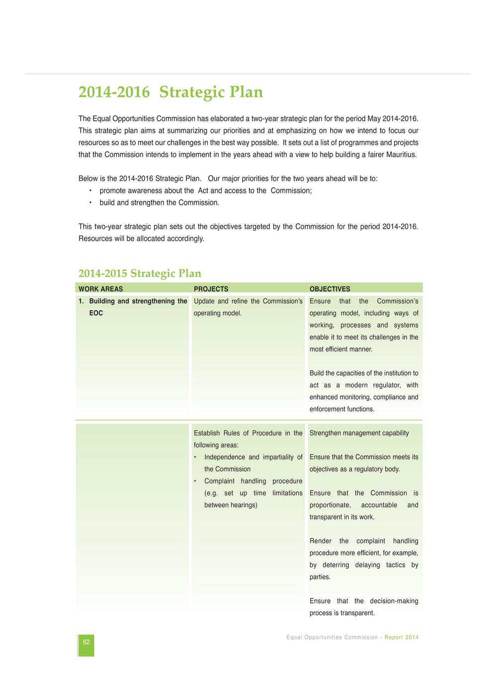 Equal Opportunities Commission Report 2014