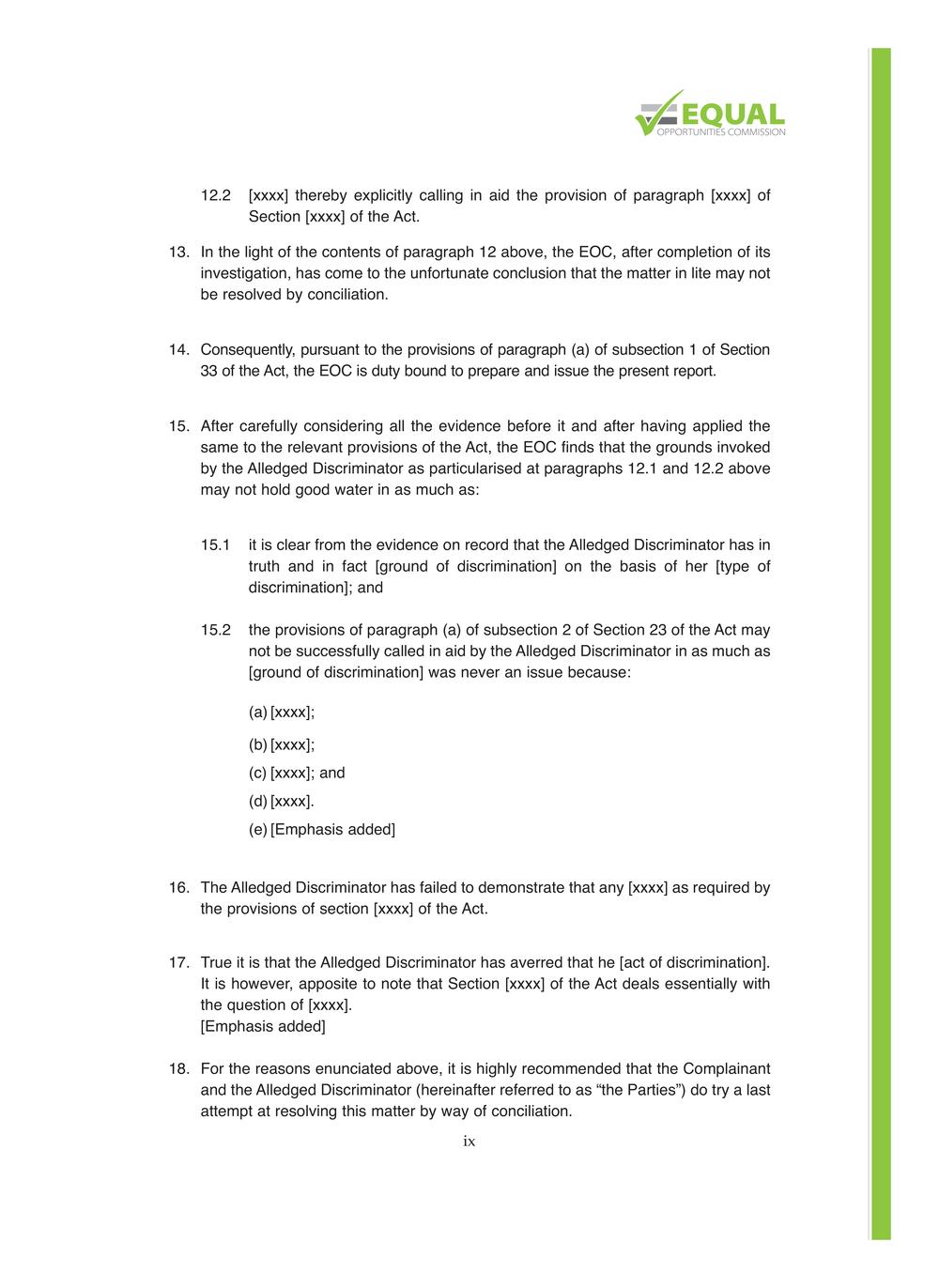 Equal Opportunities Commission Report 2014