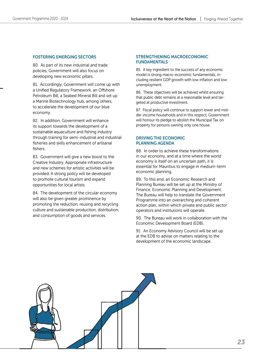 Government Programme 2020-2024:Towards an inclusive, high income and green Mauritius - Forging ahead together