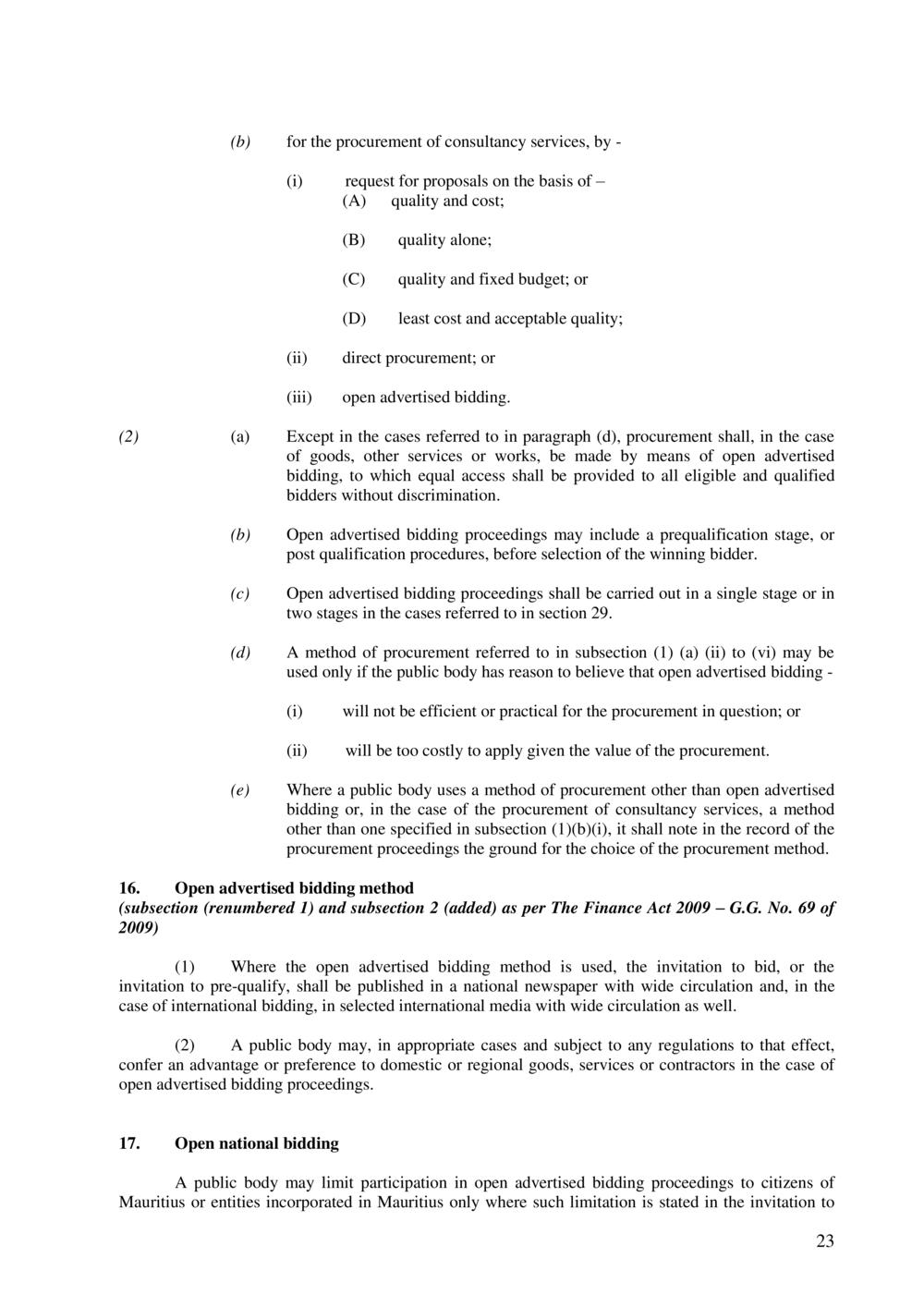 Public Procurement Act 2006-Amended as per Government Gazette No. 100 of 3 November 2018