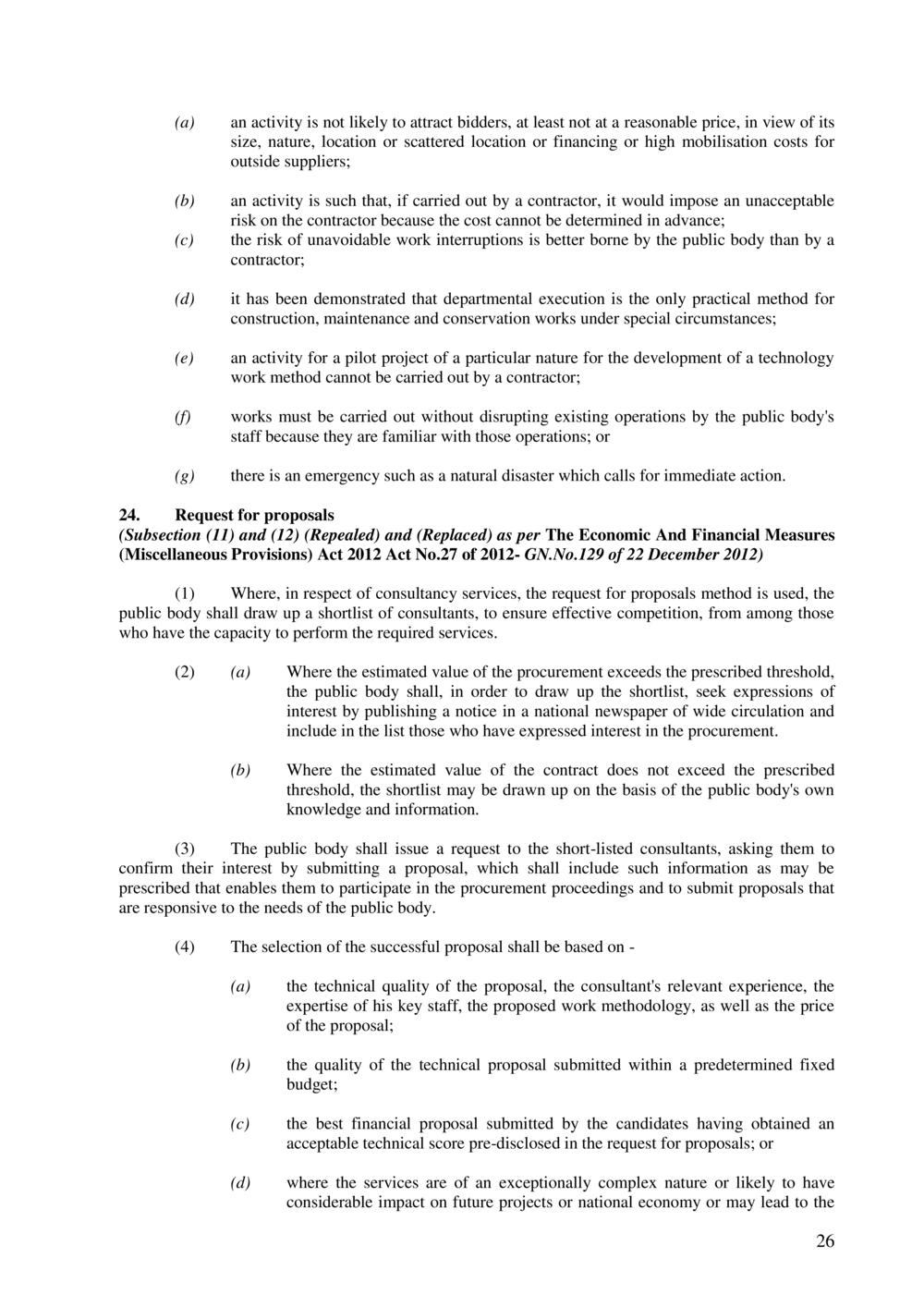 Public Procurement Act 2006-Amended as per Government Gazette No. 100 of 3 November 2018