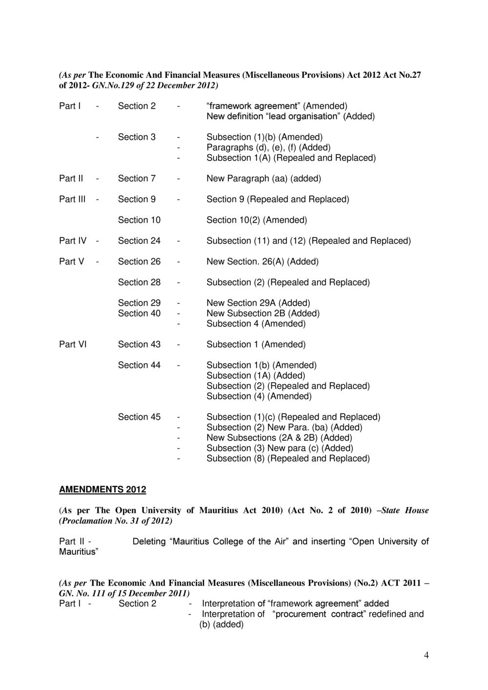 Public Procurement Act 2006-Amended as per Government Gazette No. 100 of 3 November 2018