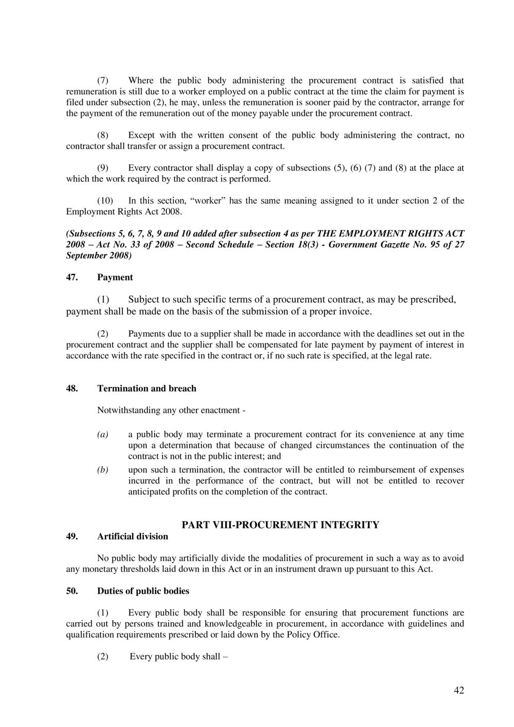 Public Procurement Act 2006-Amended as per Government Gazette No. 100 of 3 November 2018